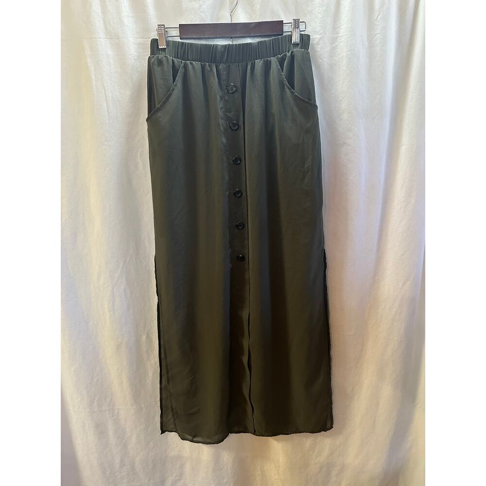 Maurices Olive Button-Front Midi Skirt – Size Small